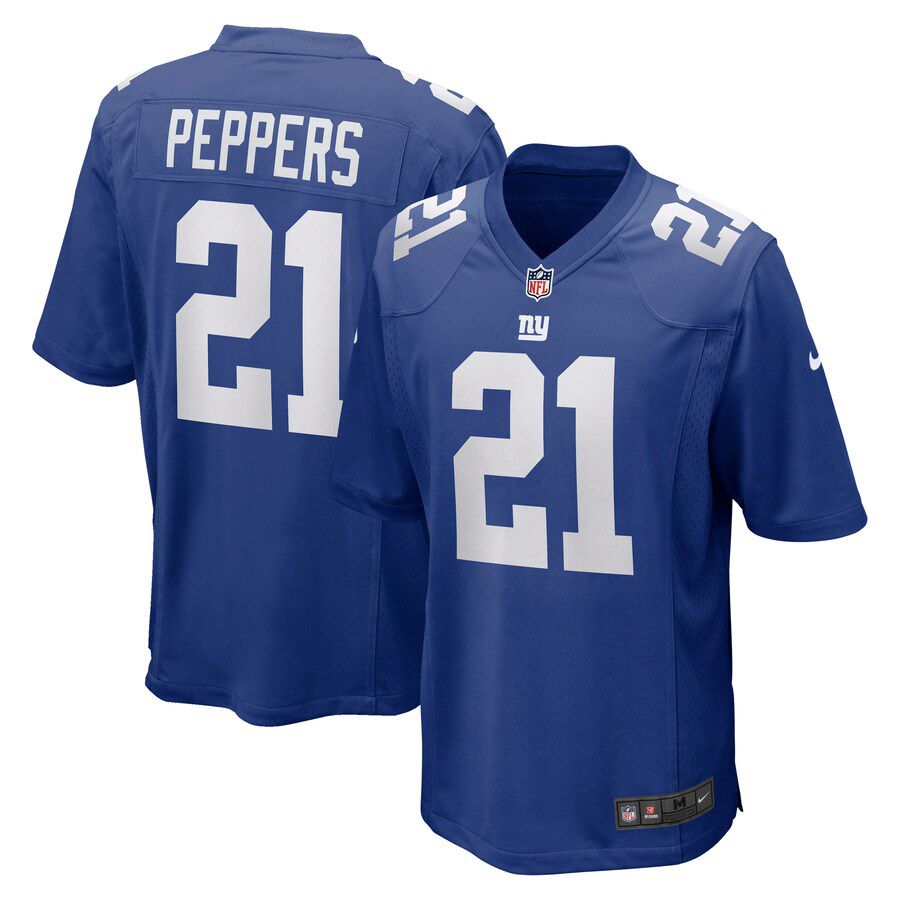 Men New York Giants #21 Jabrill Peppers Nike Royal Game NFL Jersey